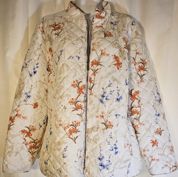 Chico's Jackets & Blazers - Chico's Sz 3 XL Floral Zip Jacket